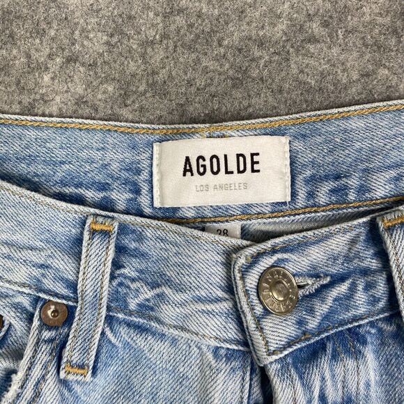 AGOLDE Riley High Rise Straight Crop Jeans Size 28 Light Wash a066b-983 - Picture 4 of 13
